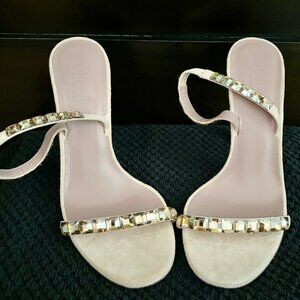 Gucci Mallory Pink and Gold Crystal Heels